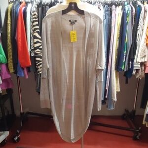 Grey Open Front Cardigan